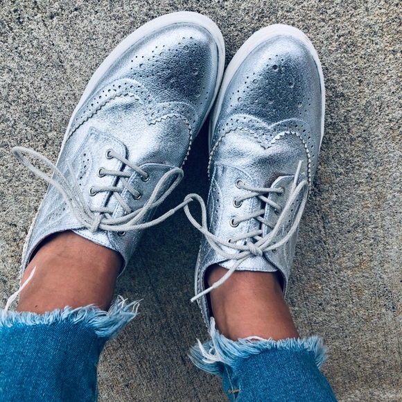 JustFab Shoes - Justfab Selma silver sneakers!!!